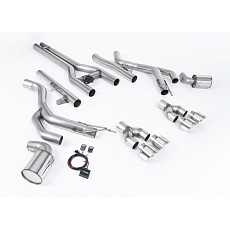 Milltek Sport Front Pipe-back Active "H" System pro Dodge Challenger SRT Hellcat (vč. Redeye a Widebody modelů) 2015-2022, GT-100 leštěné koncovky Milltek Sport Front Pipe-back Active "H" System pro Dodge Challenger SRT Hellcat (vč. Redeye a Widebody modelů) 2015-2022, GT-100 leštěné koncovky