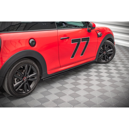 Maxton Design difuzory pod boční prahy pro Mini Cooper F56 JCW, černý lesklý plast ABS