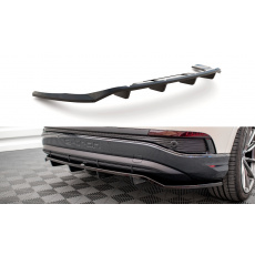 Maxton Design středový spoiler pod zadní nárazník s žebrováním pro Audi Q4 e-tron Mk1 Sportback, Carbon-Look