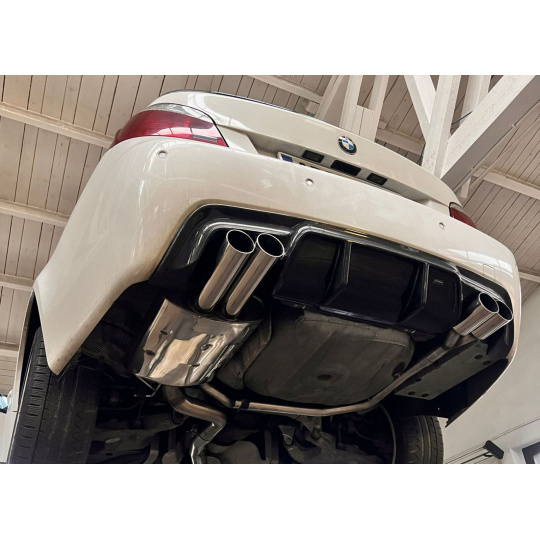 Fox Sportauspuff koncový tlumič výfuku s koncovkou 2×80 mm typ 10 na obou stranách pro BMW řada 5 E60, E61 s motorem 2.0, 2.2, 2.5, 3.0 Fox Sportauspuff koncový tlumič výfuku s koncovkou 2×80 mm typ 10 na obou stranách pro BMW řada 5 E60, E61 s motorem 2.0, 2.2, 2.5, 3.0