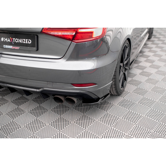 Maxton Design boční difuzory pod zadní nárazník pro Audi S3 8V FL, černý lesklý plast ABS, Sportback