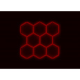 Kompletní LED hexagonové svítidlo červené, rozměr: 8 elementů 252 x 238 cm