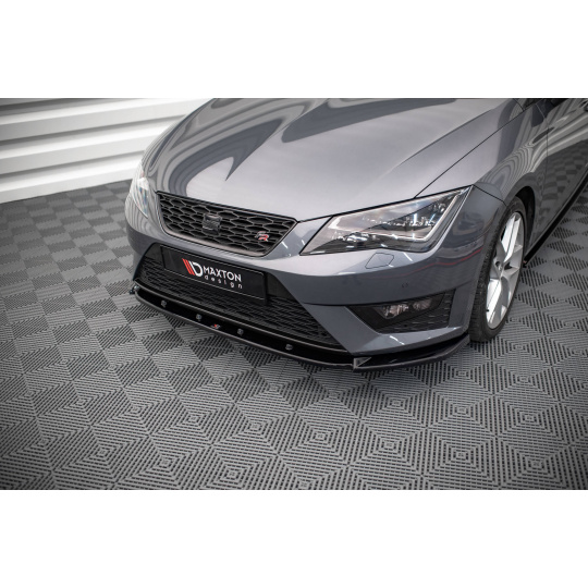 Maxton Design spoiler pod přední nárazník pro Seat Leon Cupra Mk3, černý lesklý plast ABS, Sportstourer