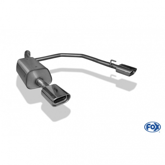 Fox Sportauspuff koncový tlumič výfuku s koncovkou 135x80 Typ 53 na obou stranách pro Opel Astra G s motorem 1.8, 2.2, 2.2 DTi