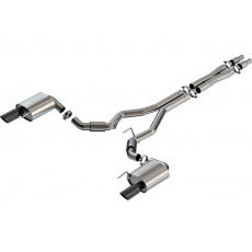 Borla Cat-Back výfukový systém "S-Type" pro Ford Mustang GT 5.0L V8 automat/manual, RWD, 2-dveř., bez aktivního výfuk. ventilu, r.v. 2024, typ koncovek: černé