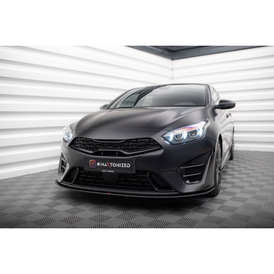 Maxton Design "Street Pro" spoiler pod přední nárazník pro Kia Proceed Mk1 Facelift GT, plast ABS bez povrchové úpravy, s červenou linkou