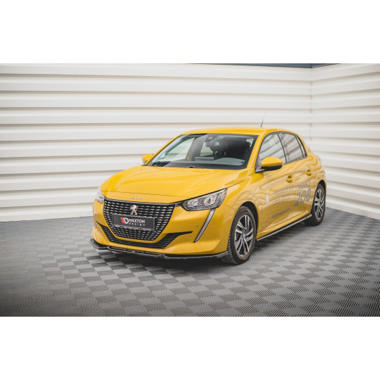 Maxton Design spoiler pod přední nárazník pro Peugeot 208 Mk2, černý lesklý plast ABS