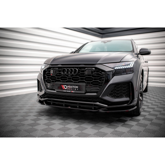 Maxton Design spoiler pod přední nárazník ver.2 pro Audi RSQ8 Mk1, černý lesklý plast ABS