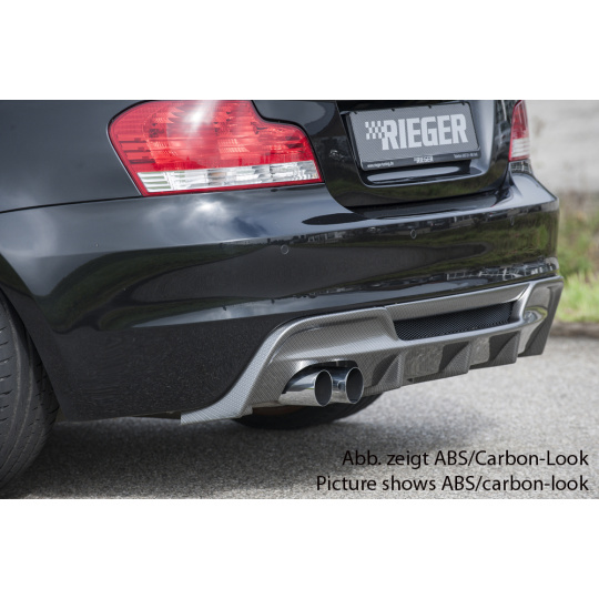 Rieger vložka zadního nárazníku pro BMW řada 1 E82, E88 kabriolet, kupé, plast ABS bez povrchové úpravy, pro dvojitou koncovku vlevo