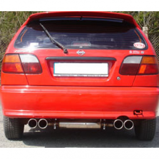 Fox Sportauspuff koncový tlumič výfuku s koncovkou 2x90 Typ 13 na obou stranách pro Nissan Almera N15 s motorem 1.4, 1.6, 2.0, 2.0 D