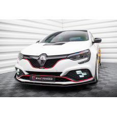Maxton Design "Street Pro" spoiler pod přední nárazník pro Renault Megane RS Mk4, plast ABS bez povrchové úpravy, s červenou linkou