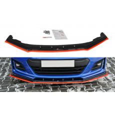Maxton Design spoiler pod přední nárazník ver.4 pro Subaru BRZ Mk1 Facelift, černý lesklý plast ABS, s červenou linkou Maxton Design spoiler pod přední nárazník ver.4 pro Subaru BRZ Mk1 Facelift, černý lesklý plast ABS, s červenou linkou