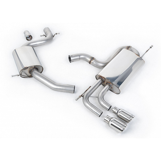 Milltek Sport výfukový systém cat-back s rezonátorem (tišší) pro Volkswagen Golf Mk6 GT 1.4 TSI 160PS 2009-2013, typ koncovek: GT-80 černá