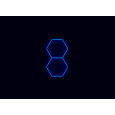 Kompletní LED hexagonové svítidlo modré, rozměr: 2 elementy 97 x 168 cm