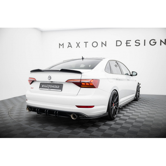 Maxton Design "Street Pro" difuzor zadního nárazníku pro Volkswagen Jetta Mk7 GLI, plast ABS bez povrchové úpravy, s černou linkou