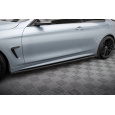 Maxton Design difuzory pod boční prahy ver.2 pro BMW řada 4 F32, černý lesklý plast ABS, Coupe M-Pack