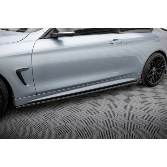 Maxton Design difuzory pod boční prahy ver.2 pro BMW řada 4 F32, černý lesklý plast ABS, Coupe M-Pack