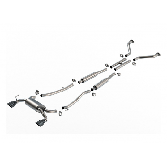 Borla Cat-Back výfukový systém "S-Type" pro Nissan 350Z 3.5L V6 automat/manual, RWD, Coupe/Convertible, r.v. 2003-2008, typ koncovek: černé