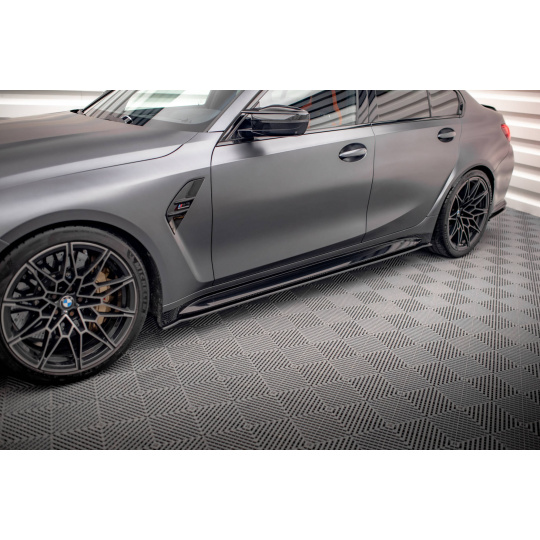 Maxton Design "Street Pro" difuzory pod boční prahy pro BMW M3 G80, plast ABS bez povrchové úpravy