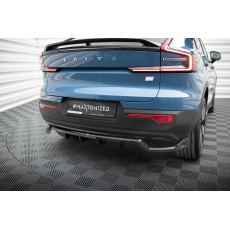 Maxton Design středový spoiler pod zadní nárazník s žebrováním pro Volvo C40 Mk1, černý lesklý plast ABS