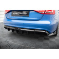 Maxton Design vložka zadního nárazníku pro Audi A4 B8, černý lesklý plast ABS, S-Line Sedan / S-Line Avant, verze s dvojitou koncovkou na jedné straně