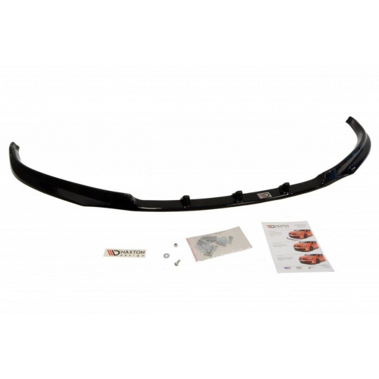 Maxton Design spoiler pod přední nárazník pro Škoda Fabia Mk2, černý lesklý plast ABS