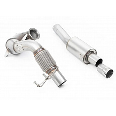 Milltek Sport litinový downpipe s Race katalyzátorem s rezonátorem pro Volkswagen Polo GTI 2.0 TSI (AW 5-dvéř.) bez GPF/OPF 2018-2019, pro OE Cat Back systém