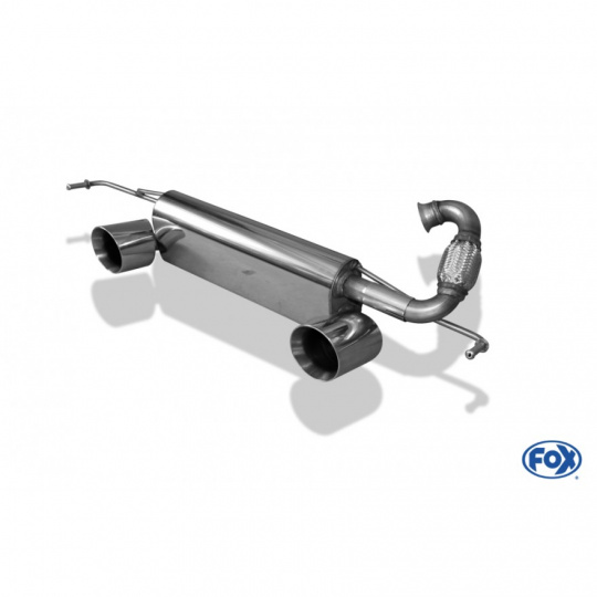 Fox Sportauspuff s koncovkou 1x100 Typ 25 na obou stranách pro Smart Fortwo 453 s motorem 0.9, 1.0