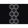 Kompletní LED hexagonové svítidlo bílé 4500 K, rozměr: 8 elementů 166 x 386 cm