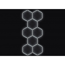 Kompletní LED hexagonové svítidlo bílé 4500 K, rozměr: 8 elementů 166 x 386 cm Kompletní LED hexagonové svítidlo bílé 4500 K, rozměr: 8 elementů 166 x 386 cm