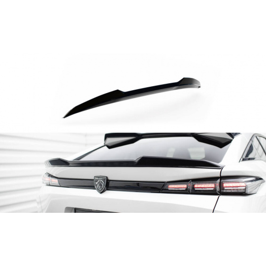 Maxton Design spodní prodloužení spoileru 3d pro Peugeot 408 Mk1, černý lesklý plast ABS