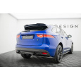 Maxton Design středový spoiler pod zadní nárazník s žebrováním pro Jaguar F-Pace R-Sport Mk1, černý lesklý plast ABS