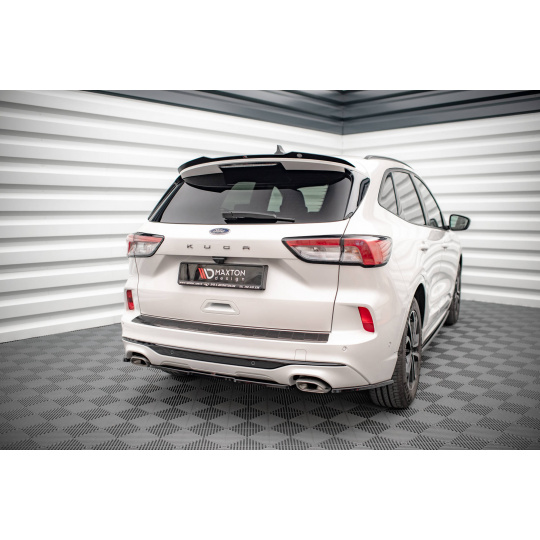 Maxton Design středový spoiler pod zadní nárazník pro Ford Kuga Mk3 ST-Line, černý lesklý plast ABS
