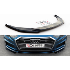 Maxton Design spoiler pod přední nárazník ver.1 pro Audi A6 C8, černý lesklý plast ABS, S-Line