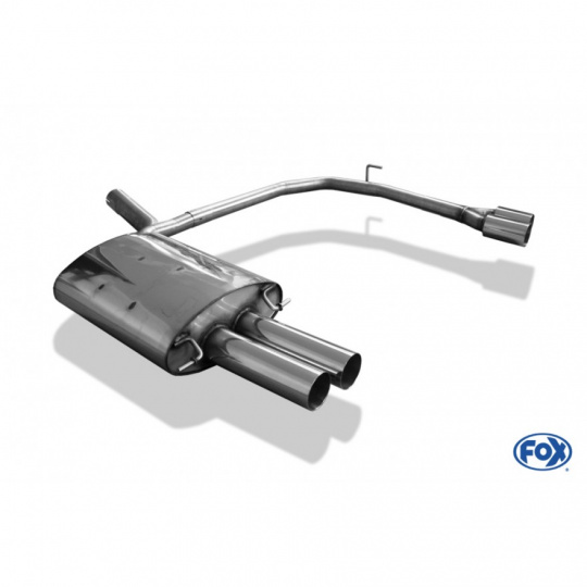 Fox Sportauspuff koncový tlumič výfuku s koncovkou 2x76 Typ 10 na obou stranách pro BMW řada 5 E60 s motorem 2.0 D, 2.5 D, 3.0 d