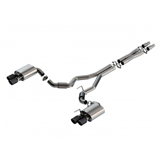 Borla Cat-Back výfukový systém "S-Type" pro Ford Mustang GT 5,0L V8, automat/manual, RWD 2-dvéř. r.v. 2024-, s Active Exhaust, typ koncovek: karbonové