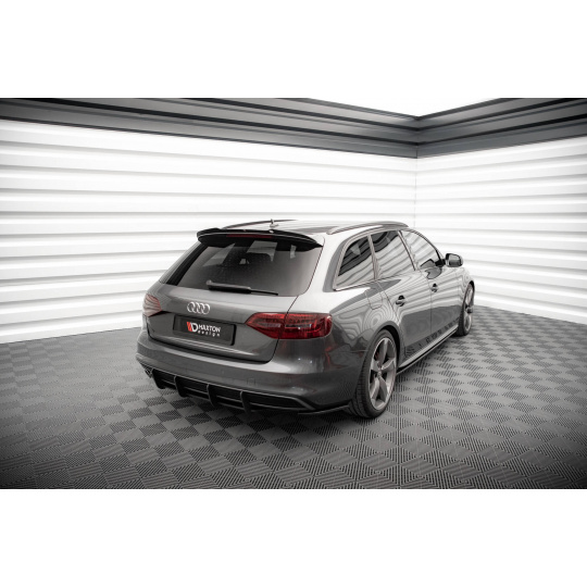 Maxton Design "Street Pro" difuzor zadního nárazníku pro Audi A4 B8 FL, plast ABS bez povrchové úpravy, s červenou linkou, S-Line