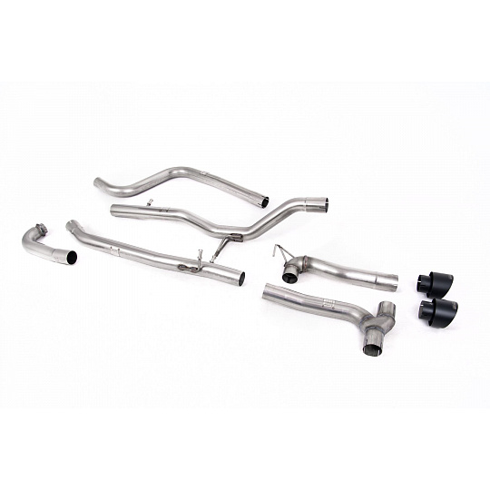 Milltek Sport výfukový systém cat-back Dual Outlet Systems bez rezonátoru (hlasitější) pro Ford Fiesta MK8 1.0T EcoBoost ST-Line 3/5-dvéř. (bez OPF/GPF) - vyžaduje difuzor Maxton Design 2017-2019, GT-100 černé koncovky