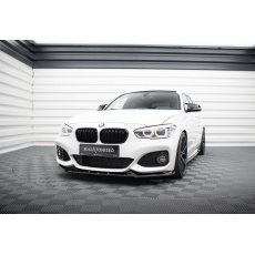 Maxton Design spoiler pod přední nárazník ver.5 pro BMW řada 1 F20- F21 Facelift, černý lesklý plast ABS, M-Pack/M140i