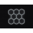 Kompletní LED hexagonové svítidlo bílé 4500 K, rozměr: 8 elementů 252 x 238 cm