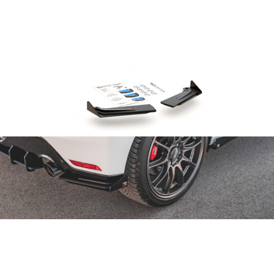 Maxton Design "Racing durability" difuzory pod zad. nárazník s křidélky pro Toyota GR Yaris Mk3, plast ABS bez povrchové úpravy, s červenou linkou