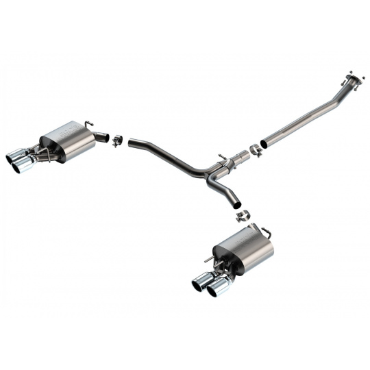Borla Cat-Back výfukový systém "S-Type" pro Toyota Camry XSE 2,5l, s aut./man. převodovkou, FWD, 4-dvéř., r.v. 2018-2022, typ koncovek: chromové