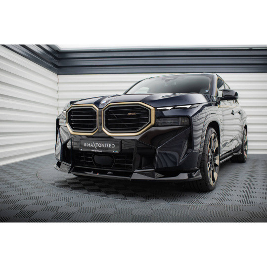 Maxton Design spoiler pod přední nárazník ver.2 pro BMW XM G09, černý lesklý plast ABS