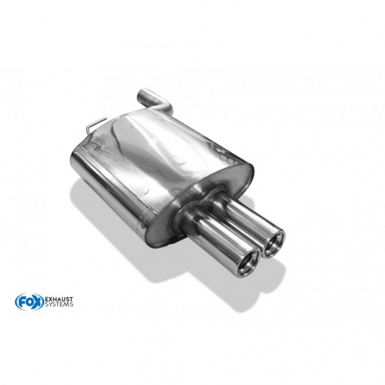 Fox Sportauspuff koncový tlumič výfuku s koncovkou 2x76 Typ 13 pro BMW řada 5 E39 s motorem 2.0, 2.5, 2.8, určeno pro Limousine
