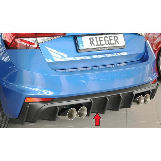 Rieger vložka zadního nárazníku pro Škoda Fabia PJ hatchback, plast ABS bez povrchové úpravy Rieger vložka zadního nárazníku pro Škoda Fabia PJ hatchback, plast ABS bez povrchové úpravy