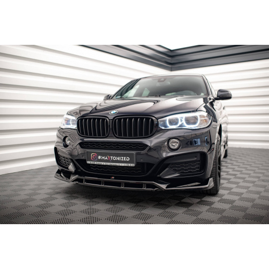 Maxton Design spoiler pod přední nárazník ver.3 pro BMW X6 F16, černý lesklý plast ABS, M-Pack