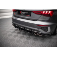 Maxton Design "Street Pro" difuzor zadního nárazníku pro Audi S3 8Y Sedan, plast ABS bez povrchové úpravy