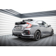 Maxton Design spoiler pod zadní nárazník s žebrováním a křidélkami pro Honda Civic Mk10 Sport, černý lesklý plast ABS