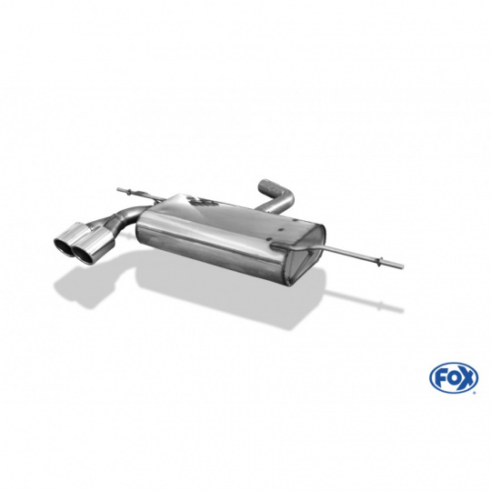 Fox Sportauspuff koncový tlumič výfuku s koncovkou 2x80 Typ 16 pro Volkswagen Golf VI 2008- s motorem 1.2, 1.4, 1.6, 1.6 TDI, 2.0 TDI