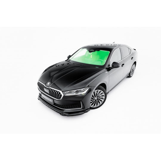 Maxton Design spoiler pod přední nárazník ver.1 pro Škoda Superb Mk4, černý lesklý plast ABS